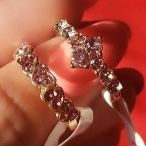 Gold Rings Diamond And Pink Sapphire New US Size 8 1/2 & 9